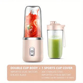 Portable USB Smoothie Blender Cup With 6 Blades - Wireless Mini Charging Fruit Squeezer And Food Mixer With Ice Crusher - GREEN LIFE CYPRUS